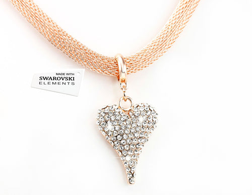 Artemis Pave heart Pendant Encrusted with Crystals from Swarovski