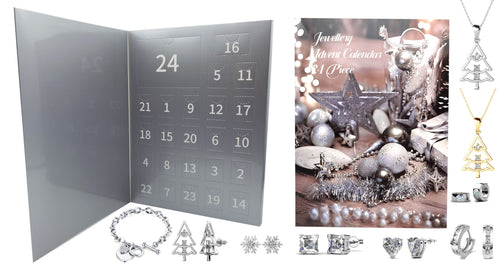 24 Piece Jewellery Advent Calendar Encrusted with Crystals from Swarovski