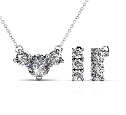 Forever Pendant & Earring Encrusted with Crystals from Swarovski