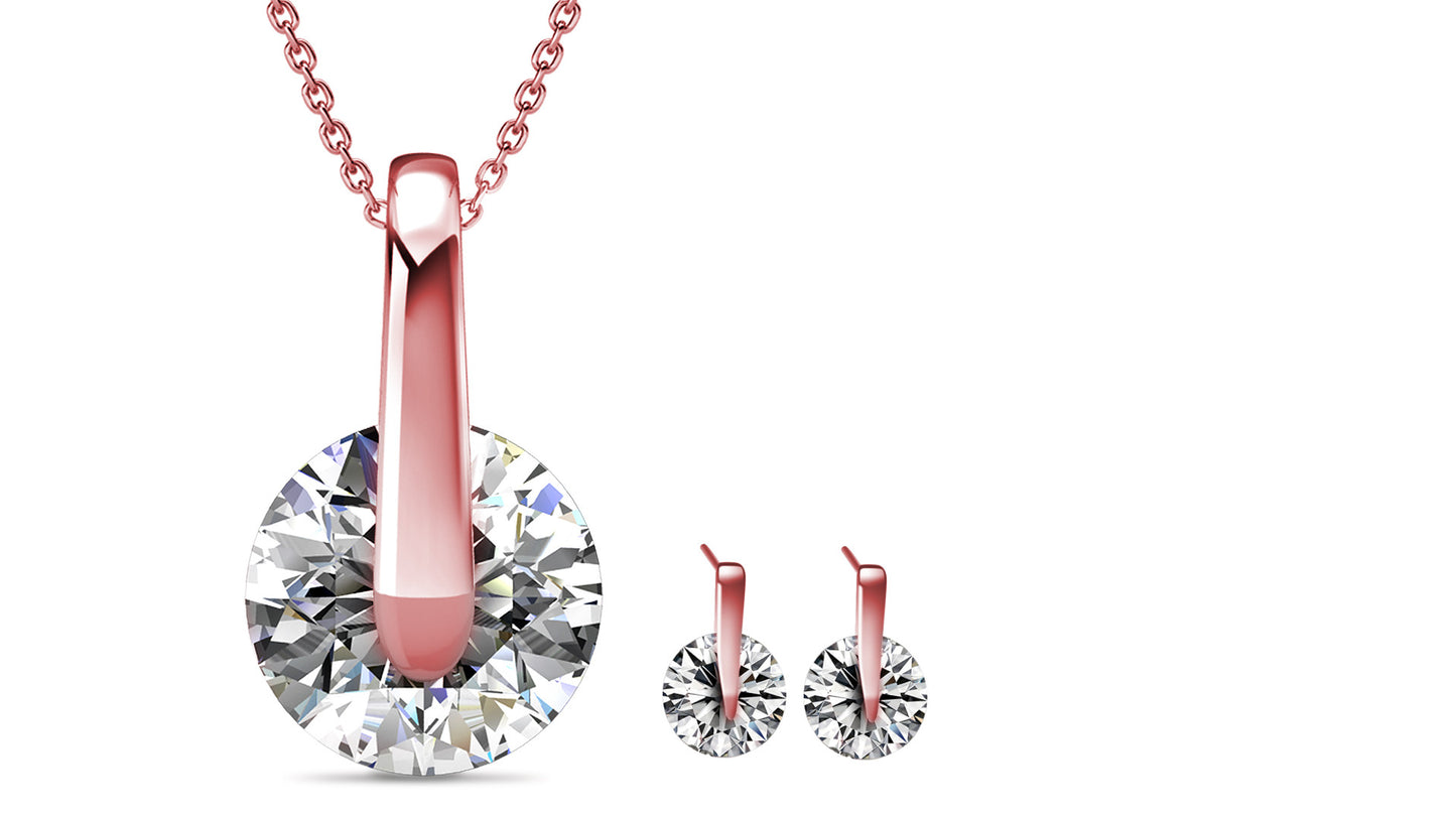 Mira Pendant & Earring Set Encrusted with Crystals from Swarovski