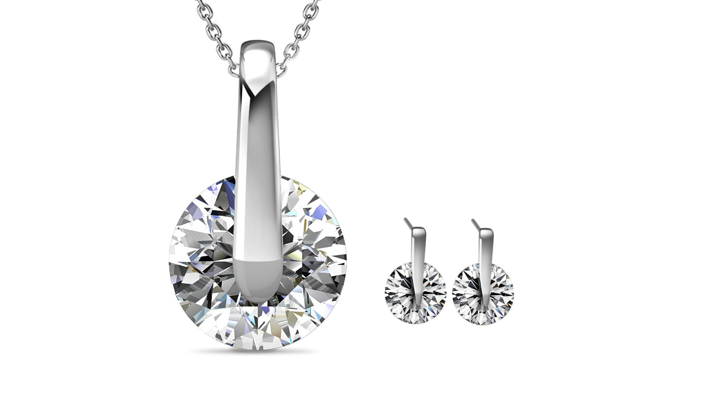 Mira Pendant & Earring Set Encrusted with Crystals from Swarovski