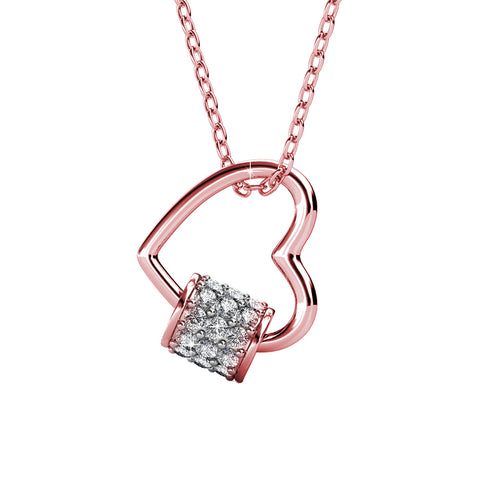 Love Pendant and Earring Set Encrusted with Crystals from Swarovski