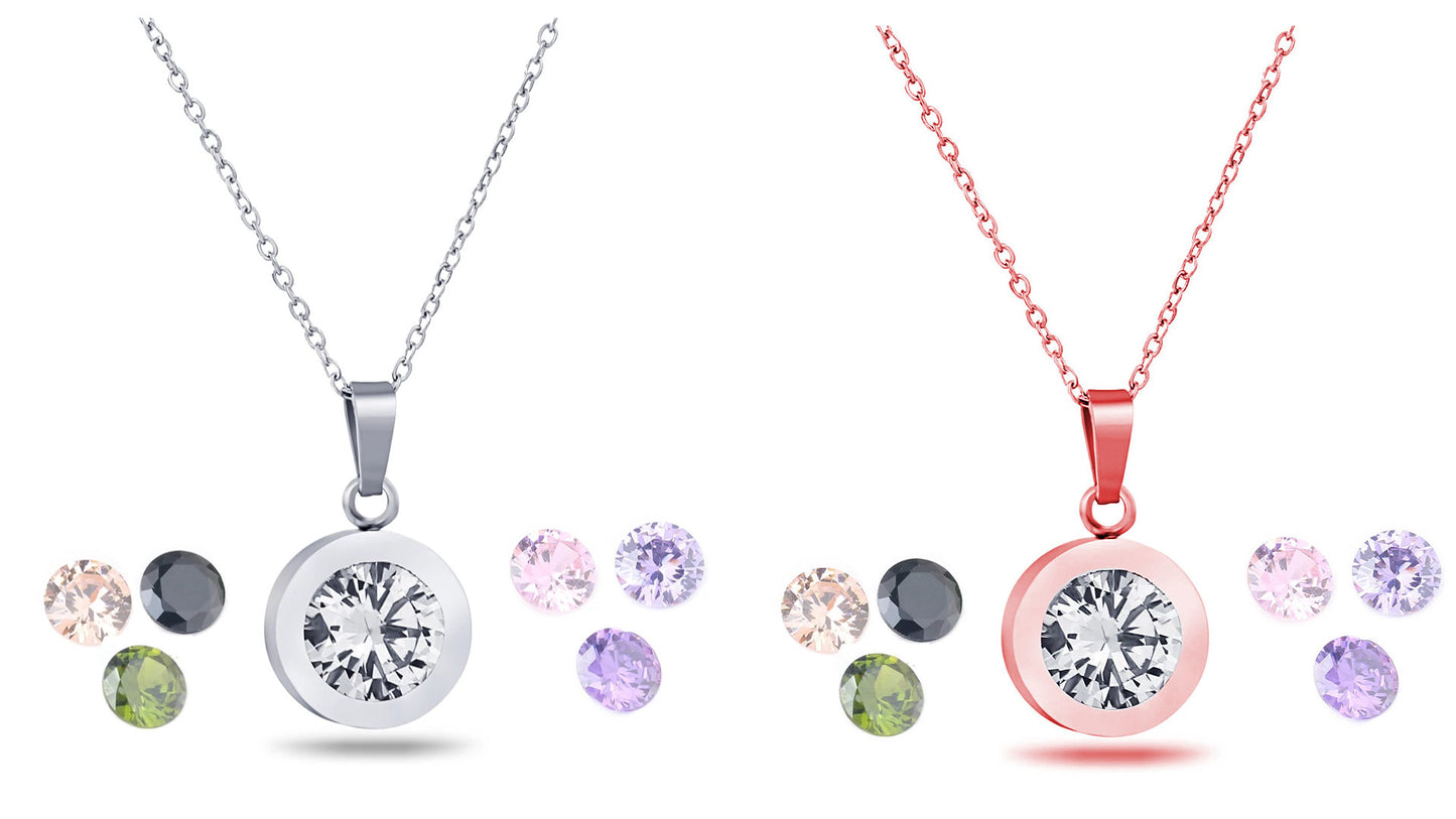 Interchangeable Solitaire Pendant Encrusted with Crystals from Swarovski