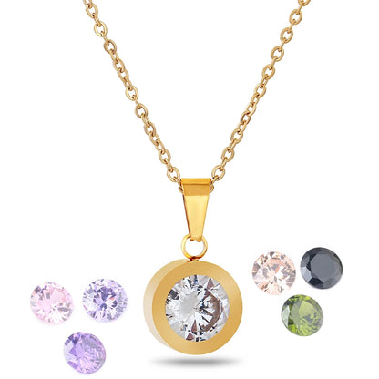 Interchangeable Solitaire Pendant Encrusted with Crystals from Swarovski